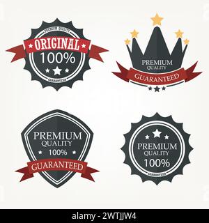Premium Quality Label Sets, Vector Illustration Stock Vector