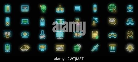 Control icon outline vector. Digital global. World center neon color isolated Stock Vector