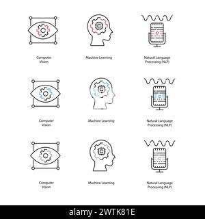 AI Powered Business Automation Vector Symbols Revolutionize Your Operations Stock Vector