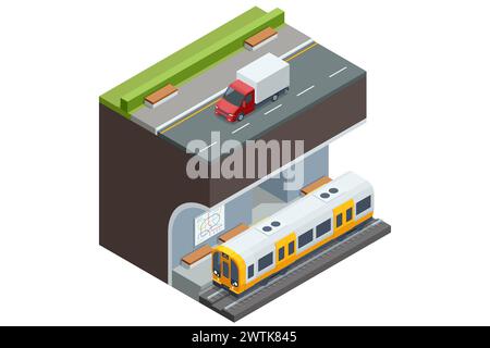 People Passangers In Subway. Commuting passengers. Subway train collection. Vehicles designed to carry large numbers of passengers. Stock Vector