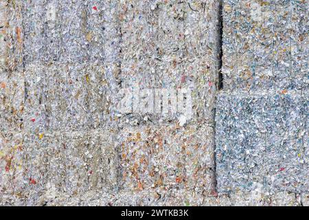 Stacked bales of Dutch recycled paper in The Netherlands Stock Photo