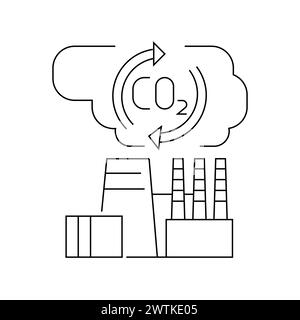 Co2 capture color line icon. Alternative energy source. Vector isolated element. Editable stroke. Stock Vector