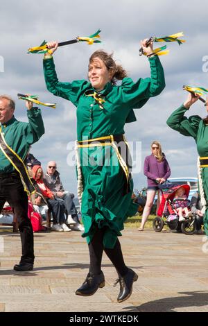 A member of the Chiltern Hundreds NW Morris at Whitby folk week in 2014 Stock Photo