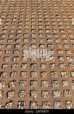 Concrete and stones texture background, sidewalk detail Stock Photo