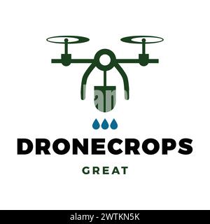 Drone Crops Icon Logo Design Template Stock Vector