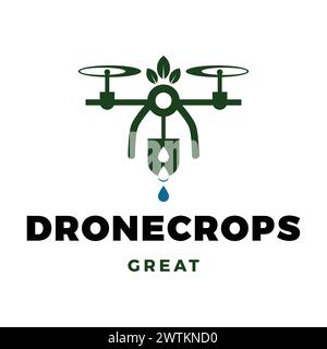 Drone Crops Icon Logo Design Template Stock Vector