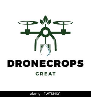 Drone Crops Icon Logo Design Template Stock Vector