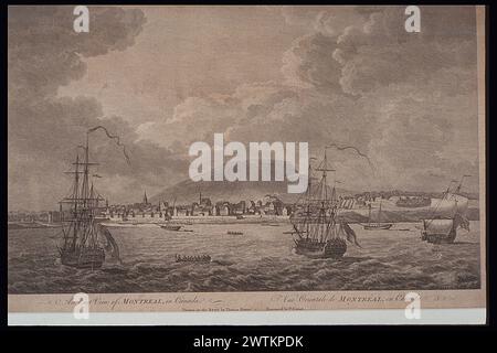 Etching - An East View of Montreal, in Canada Thomas Patten (Act. 1760-1762) Stock Photo