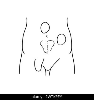 Hernias line icon. Vector isolated element. Editable stroke. Stock Vector