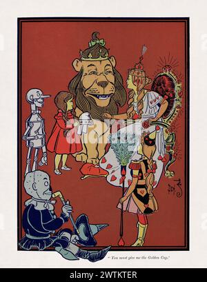 Illustration from "The wonderful Wizard of Oz", a children's novel written by L. Frank Baum and illustrated by W. W. Denslow in  1900. Stock Photo
