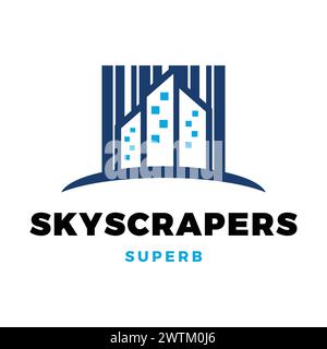 Skyscrapers Icon Logo Design Template Stock Vector