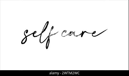Selfcare - lettering vector isolated on white background Stock Vector