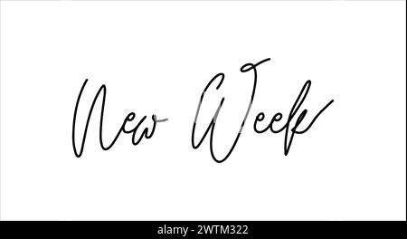 New Week - lettering vector isolated on white background Stock Vector
