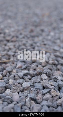 Gray stones scattered on rough terrain Stock Photo