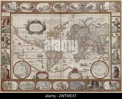 Map - Nova totius terrarum orbis geographica ac hydrographica tabula Stock Photo