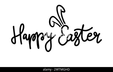 Happy Easter - hand drawn modern calligraphy design vector illustration. Perfect for advertising, poster, announcement or greeting card. Beautiful Let Stock Vector