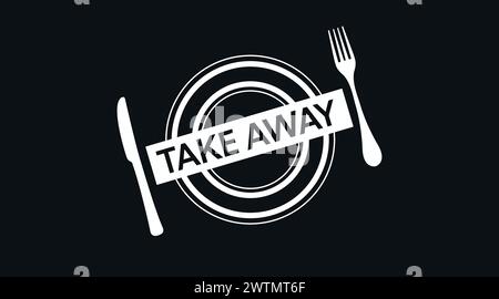 Vector Isolated Illustration of a Take Away Icon or Logo Stock Vector
