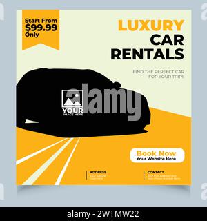Car rent Brochure Flyer design Layout templateRent Car Social Media Post Banner Set of Flyer, Brochure design templates Stock Vector
