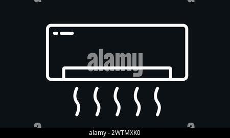 Air Conditioner Icon. Vector isolated black and white air conditioner illustration Stock Vector