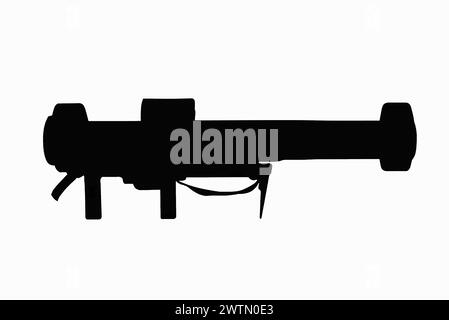 Black silhouette disposable anti-tank rocket launcher Stock Photo