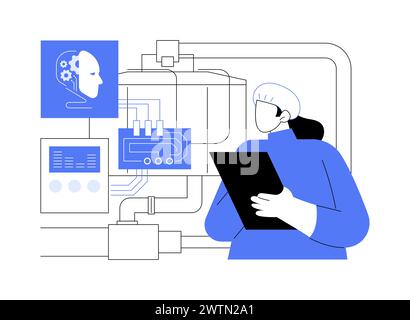 AI-Optimized Predictive Maintenance abstract concept vector illustration. Stock Vector