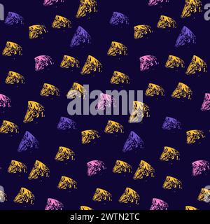 brush drawn geometric shapes seamless pattern. Hand drawn straight brush strokes, short stripes. Abstract memphis vector background, tech geometric wa Stock Vector