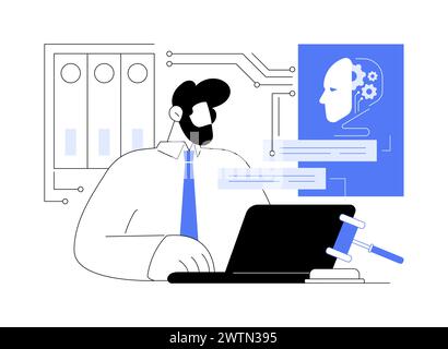 AI-Powered Legal Chatbots abstract concept vector illustration. Stock Vector