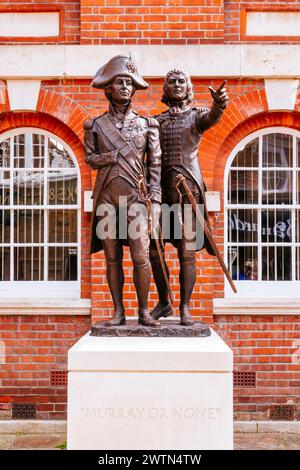 Life-sized sculpture of Admirals Nelson and Sir George Murray. North Street, Chichester, West Sussex, South East, England, United Kingdom, Europe Stock Photo