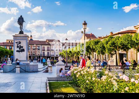 The Plaza de Cervantes in Alcalá de Henares is the center of social life in the city. Alcalá de Henares, Comunidad de Madrid, Spain ,Europe Stock Photo