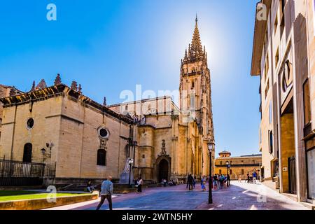 The Metropolitan Cathedral Basilica of the Holy Saviour or Cathedral of San Salvador. Oviedo, Principado de Asturias, Spain, Europe Stock Photo