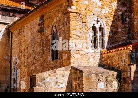 Pre-Romanesque buildings belonging to the episcopal offices. The Metropolitan Cathedral Basilica of the Holy Saviour or Cathedral of San Salvador. Ovi Stock Photo