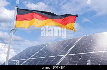 Solar panel on a background of blue sky. Stock Photo