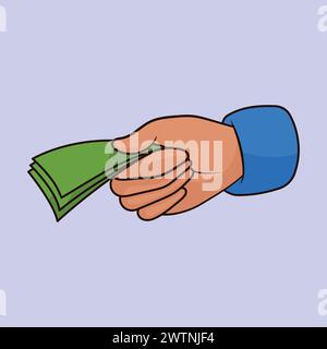 Hand Giving Money vector Illustration Icon Human Hand Giving Loan Money vector icon cartoon Stock Vector