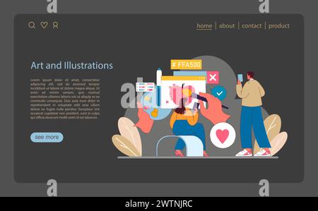 Art and Illustrations concept. Creative minds at work, painting vibrant ...