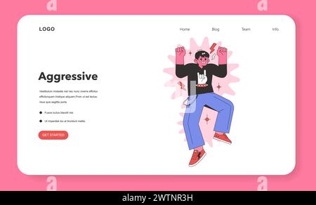 Aggressive Personality portrayal. An animated character in a dynamic ...
