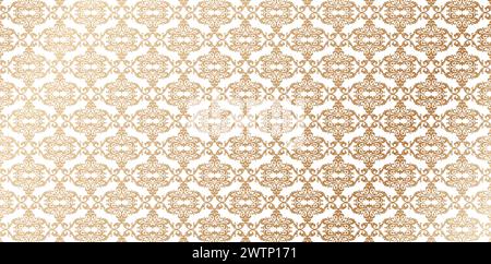 seamlessly damask wallpaper pattern golden colors isolated white backgrounds victorian style for Fashionable modern wallpaper or textiles, books cover Stock Vector