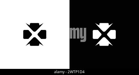 The X plus logo design is unique and modern Stock Vector