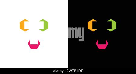 Unique and colorful T logo design Stock Vector