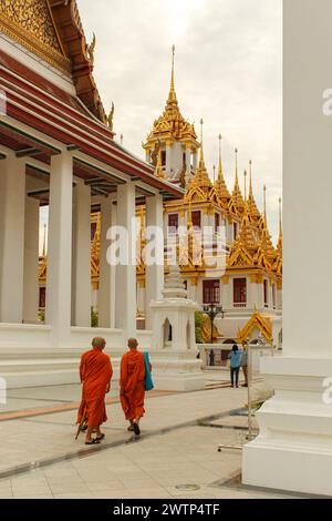 Bangkok, Thailand. Loha Prasat, which means iron castle or iron monastery. Loha Prasat or Iron castle is a part of Wat Ratchanatdaram buddhist temple. Stock Photo