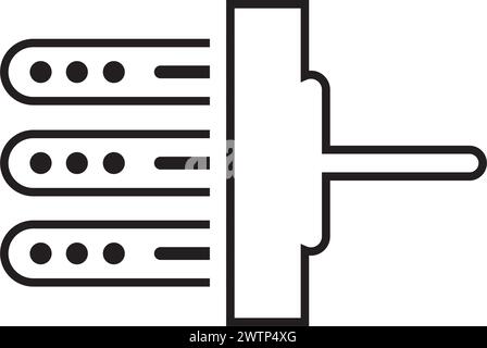 Database cleaning thin line icon, data and analytics, removing sign, vector graphics, a linear pattern Stock Vector