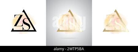 ZS Letter Initial Brand Logo Design Stock Vector