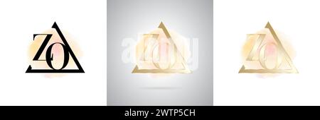 ZO Letter Initial Brand Logo Design Stock Vector