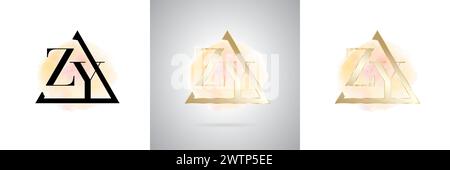 ZY Letter Initial Brand Logo Design Stock Vector