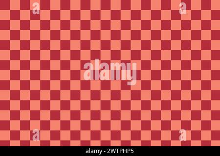 Red and orange Gingham Cloth Fabric Stock Vector