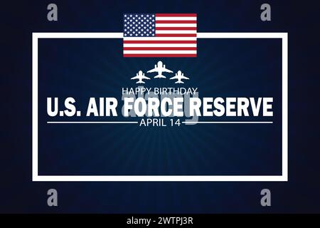 Happy Birthday US AIR Force Reserve wallpaper with typography. Happy Birthday US AIR Force Reserve, background Stock Vector