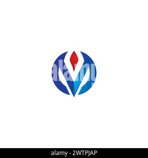 VM Logo Simple. Letter MV Logo Design Stock Vector