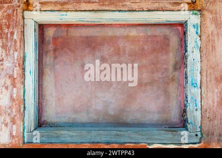 Stone wall with wooden frame as texture, graphic, graphic, texture, background, window, window frame, frame, framed, text field, colour, old Stock Photo