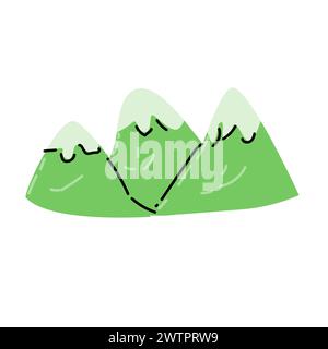 Hand drawn Summer mountain hill - vector illustration isolated . Vector illustration can used for stickers, banners, flyers. Stock Vector
