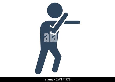 boxing icon. people are hitting. icon related to sport, gym. solid icon style. element illustration. Stock Vector