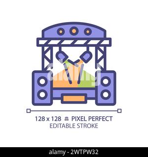 Music festival pixel perfect RGB color icon Stock Vector
